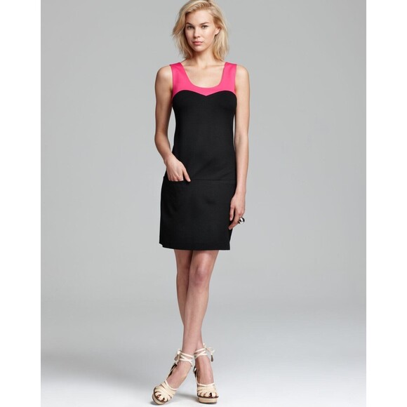 Trina Turk  Women's Stacie Dress Pink and Black Block Print Dress Size 2 - Picture 1 of 9